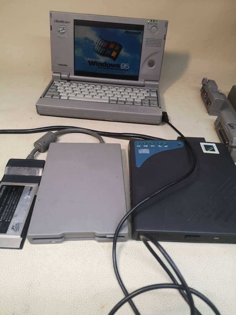 Vintage 1990's Toshiba Libretto 50CT Mini Laptop with Stiffy and CD Drive