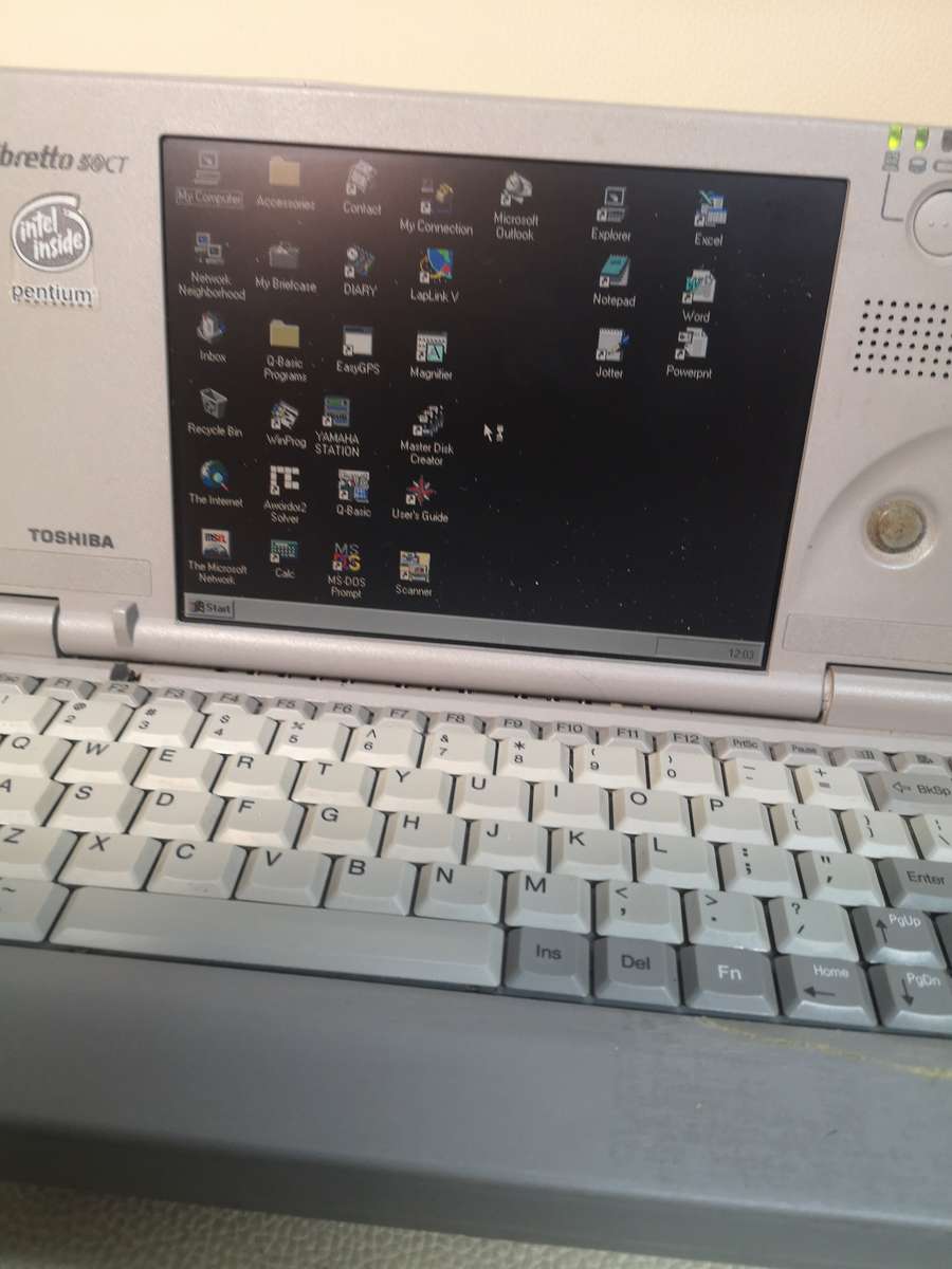 Vintage 1990's Toshiba Libretto 50CT Mini Laptop with Stiffy and CD Drive