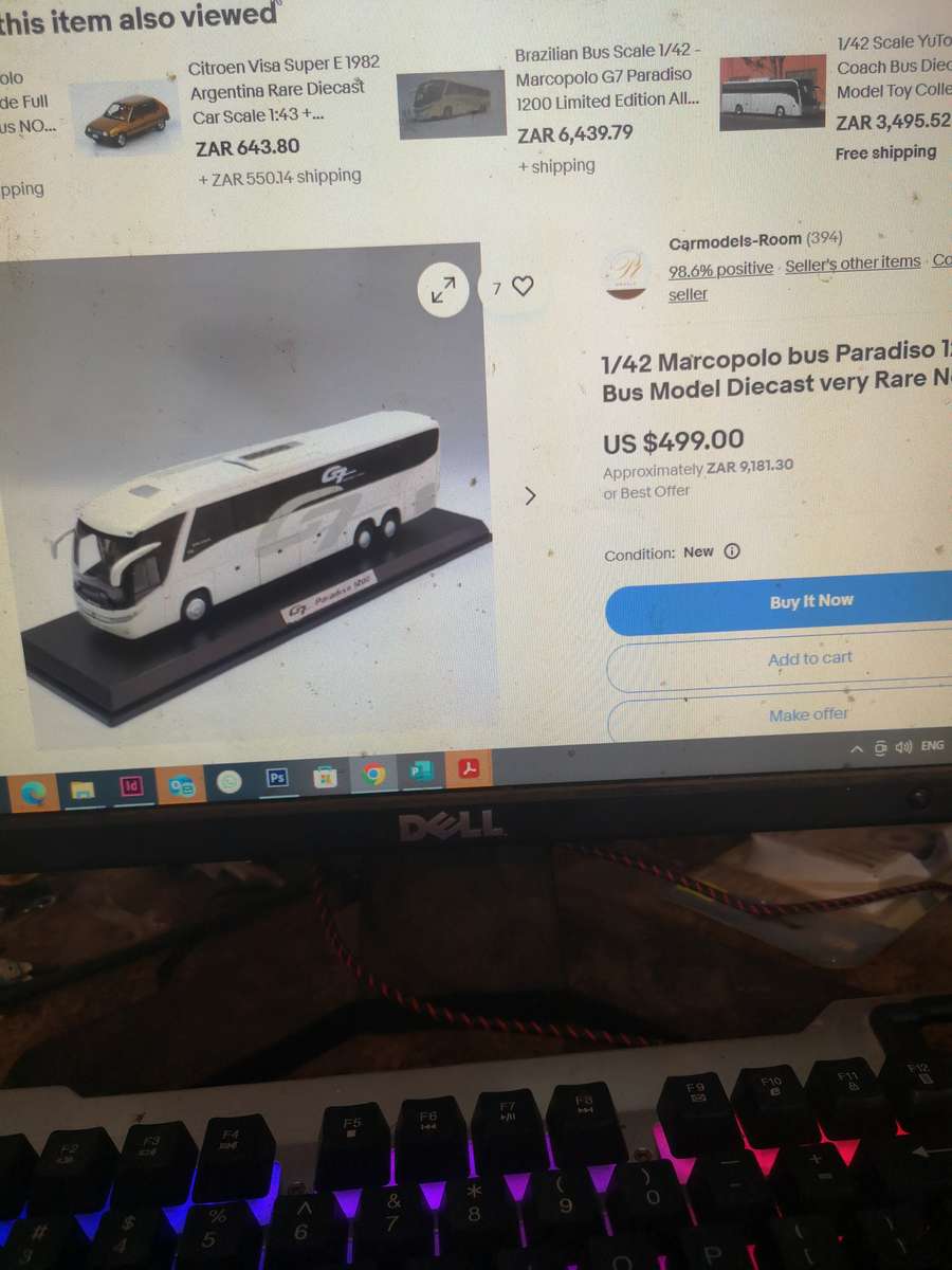 1/42 Marcopolo Bus Paradiso 1200 G7 Diecast Model - Mint Condition