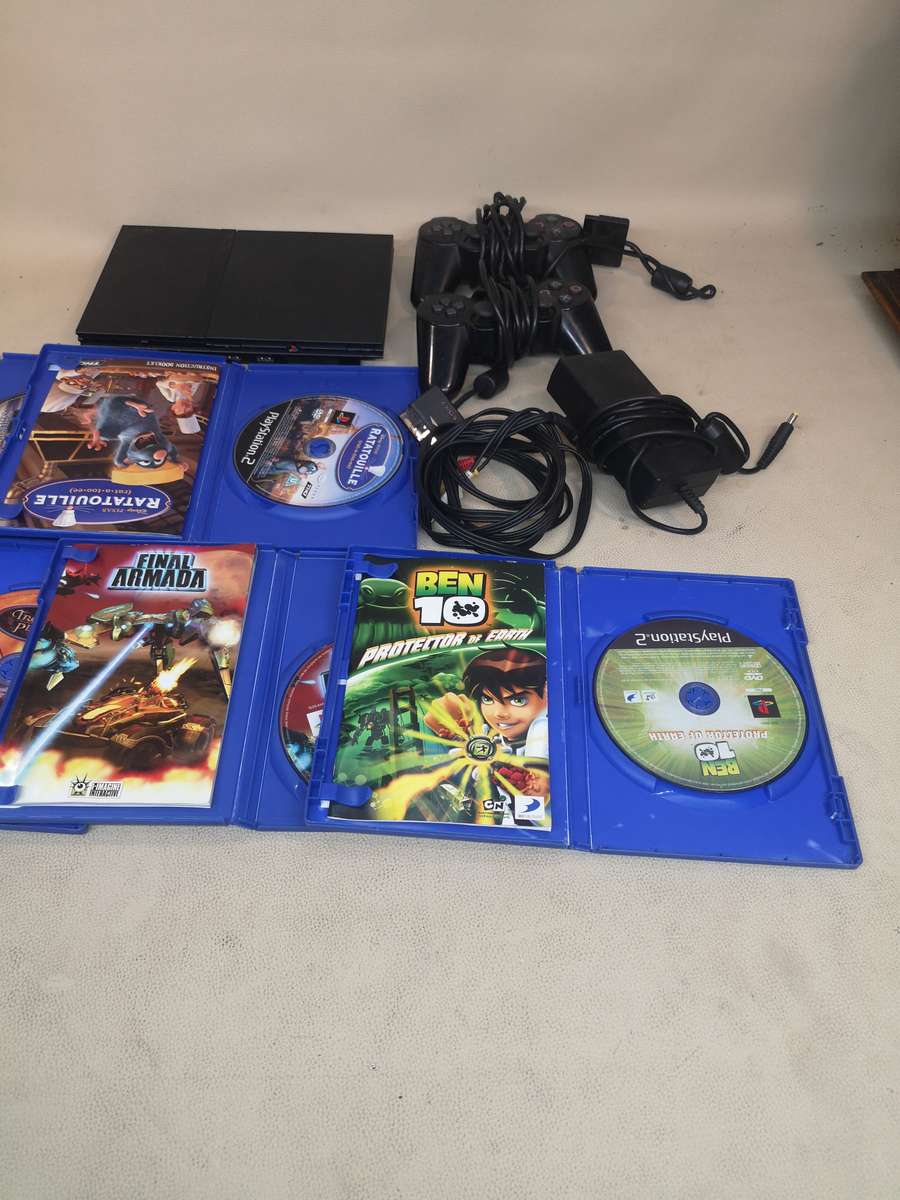 Huge Playstation 2 Bundle with 5 Games - Tested Working