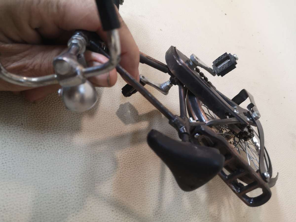 A Beautiful Metal Miniature 1/6 Antique Bicycle.