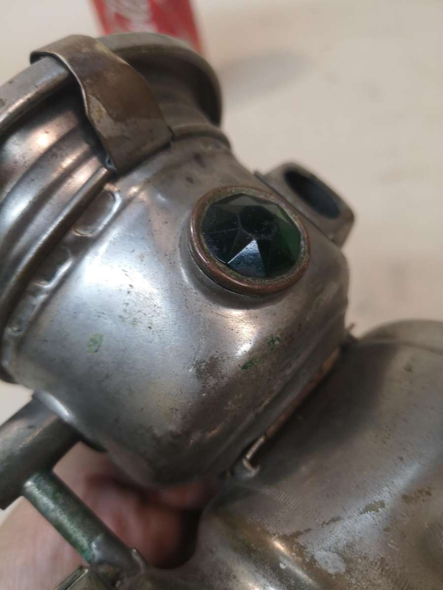 RARE ANTIQUE JOSEPH LUCAS BICYCLE OIL LAMP WITH JEWEL REFLECTORS & LENS NO.143