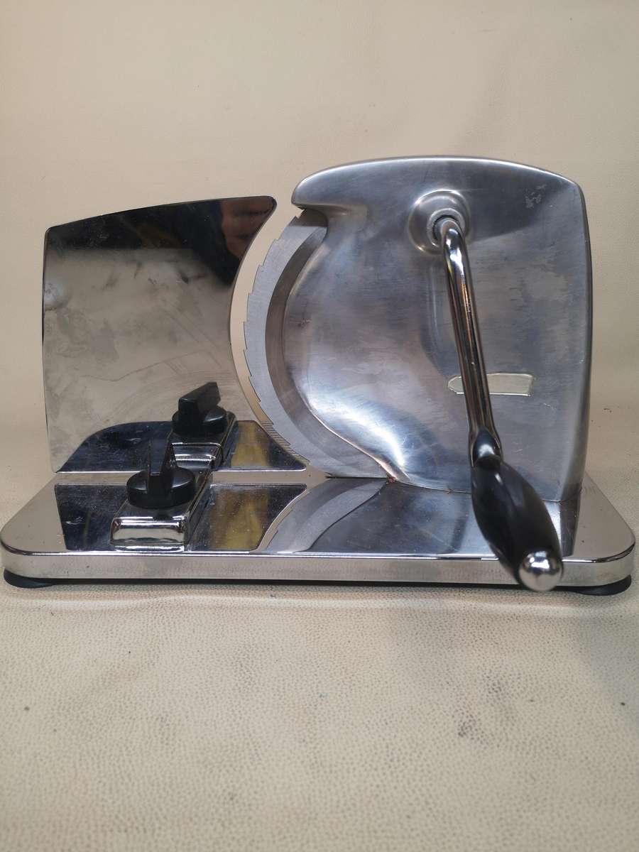 Fantastic Vintage PINEWARE STAINLESS STEEL Manual Bread/Meat Slicer!
