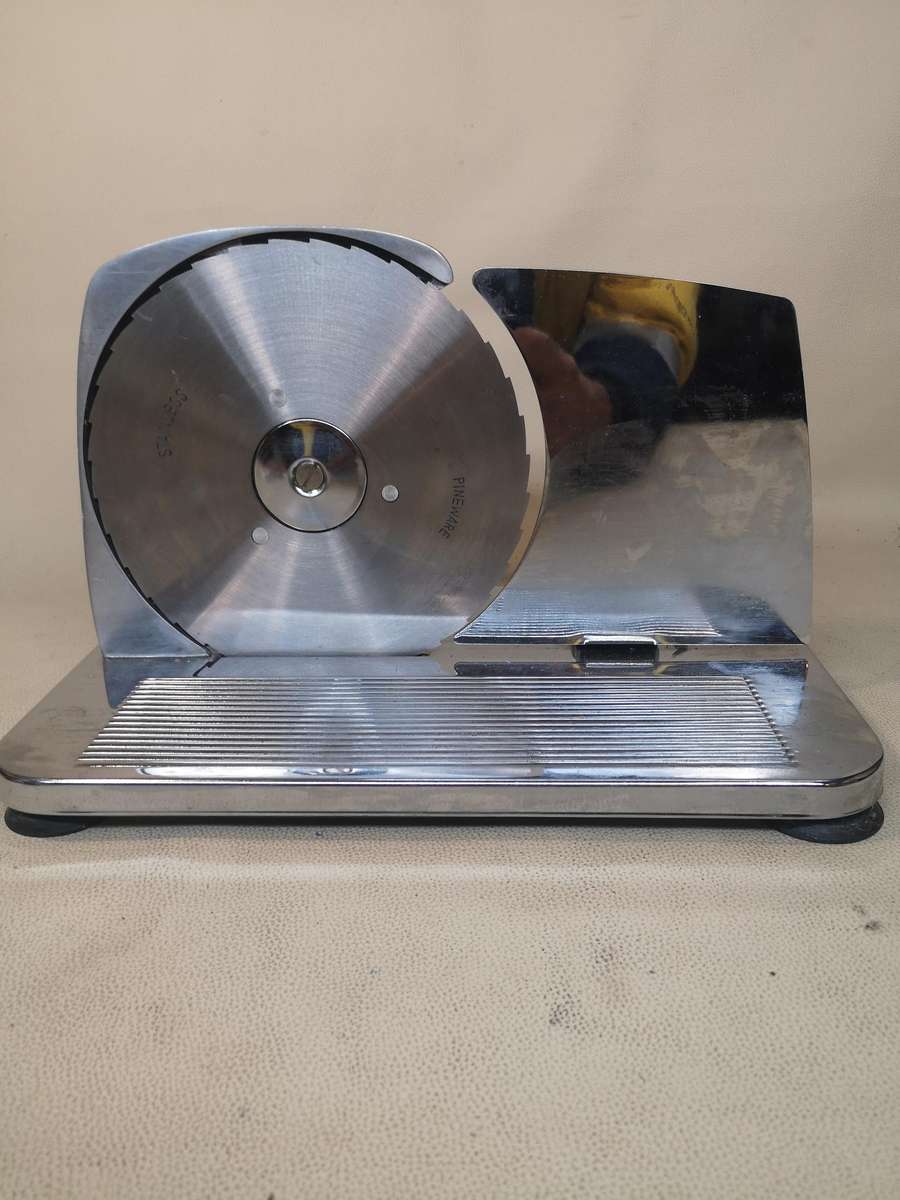 Fantastic Vintage PINEWARE STAINLESS STEEL Manual Bread/Meat Slicer!