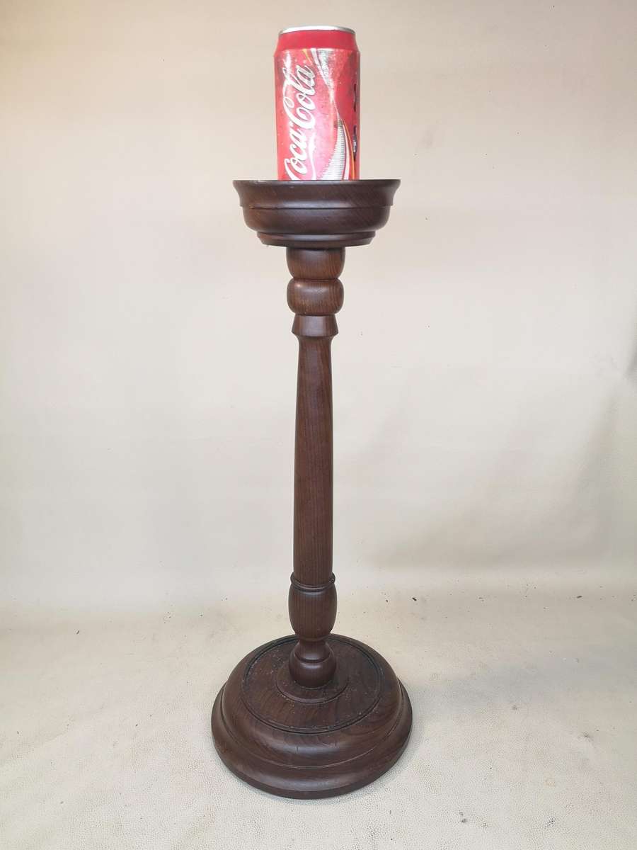 Very large Mahogany wood candle stand 540mm high