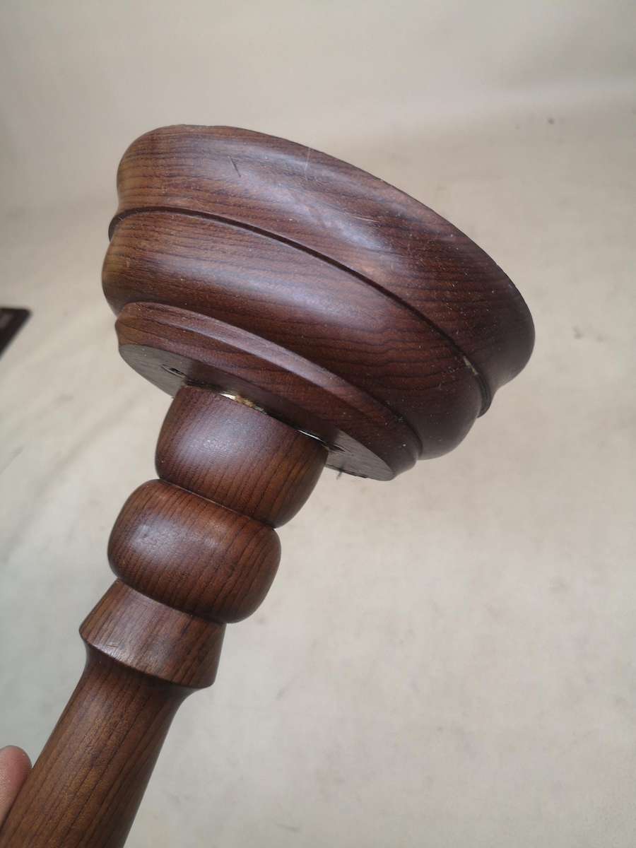 Very large Mahogany wood candle stand 540mm high