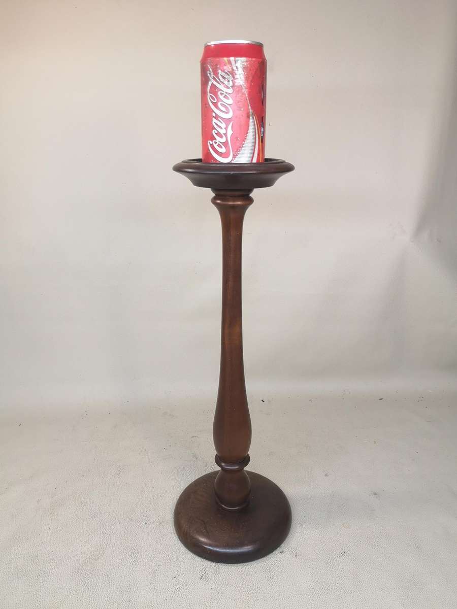 Large Mahogany wood candle stand 470mm high