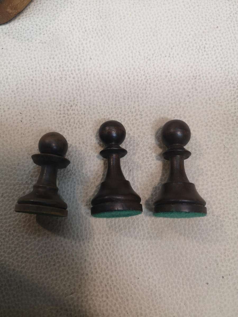 Very Large Vintage Solid Wood Chess Set