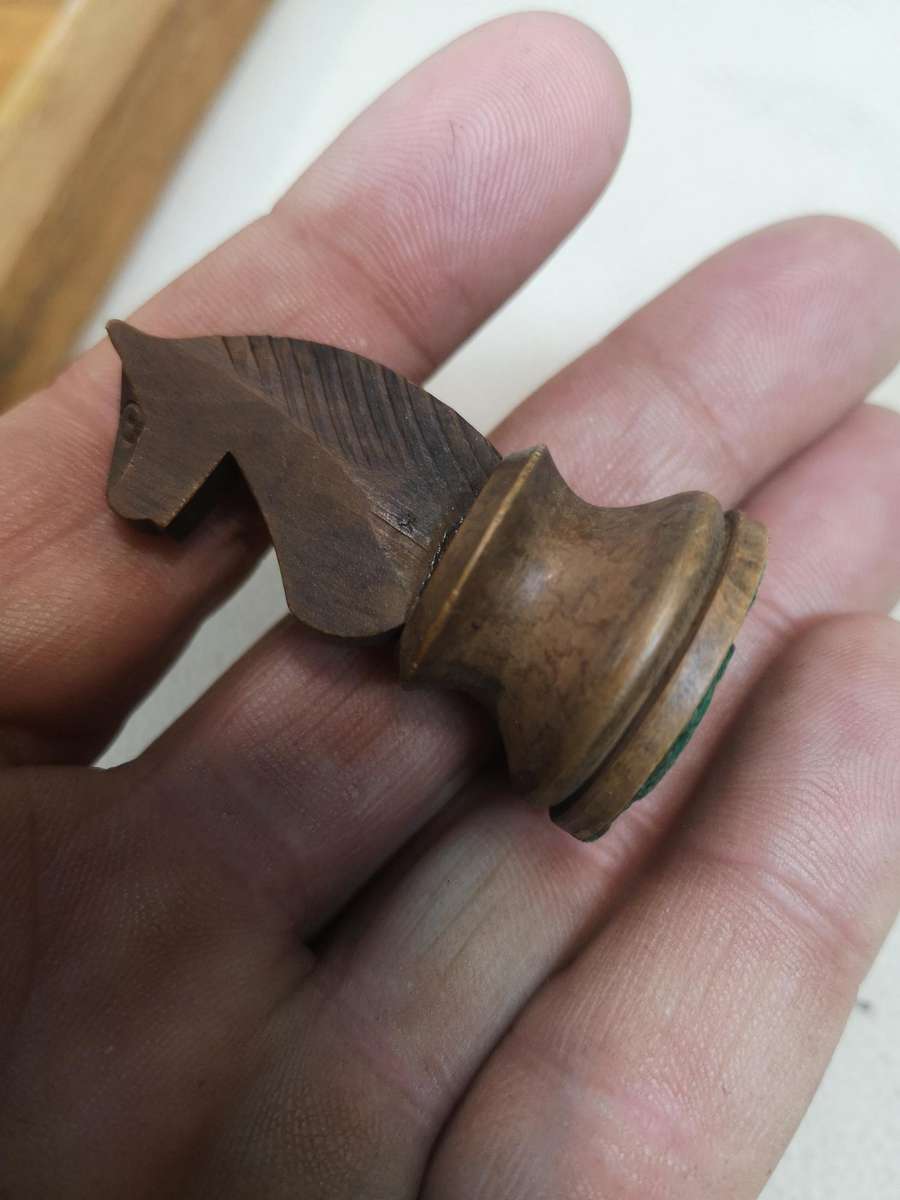 Very Large Vintage Solid Wood Chess Set