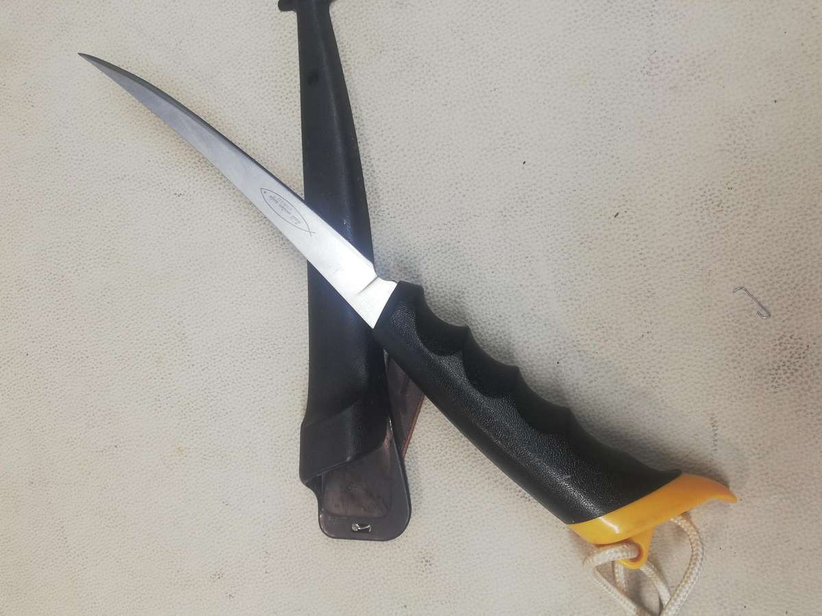 Vtg NOS Kershaw 1234 Seki Japan 6.75" Fillet Spoon Fishing Fixed Blade Knife - Like New