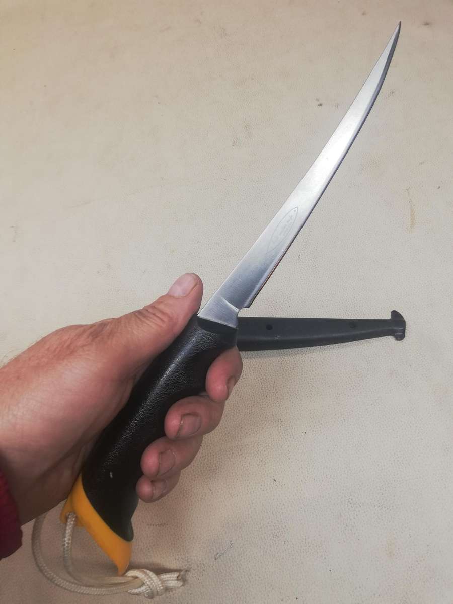 Vtg NOS Kershaw 1234 Seki Japan 6.75" Fillet Spoon Fishing Fixed Blade Knife - Like New