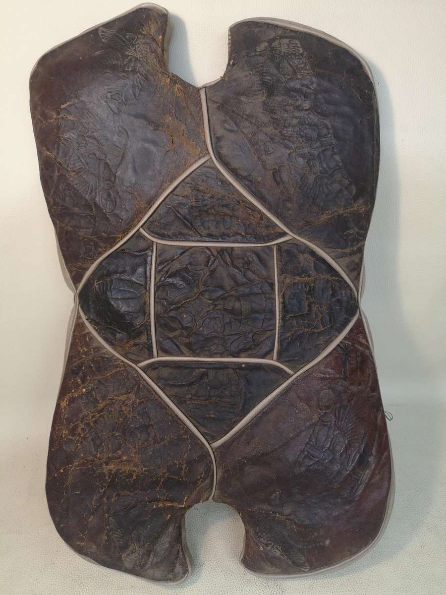 Vintage Peruvian Leather Egyptian Revival Camel Saddle Stool