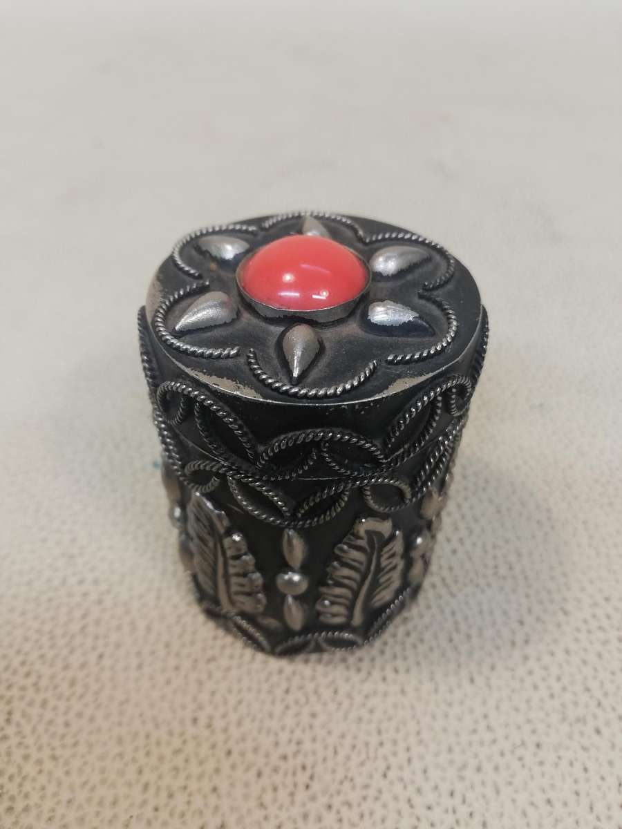 Vintage Handmade Ethnic Bohemian trinket box With Stone