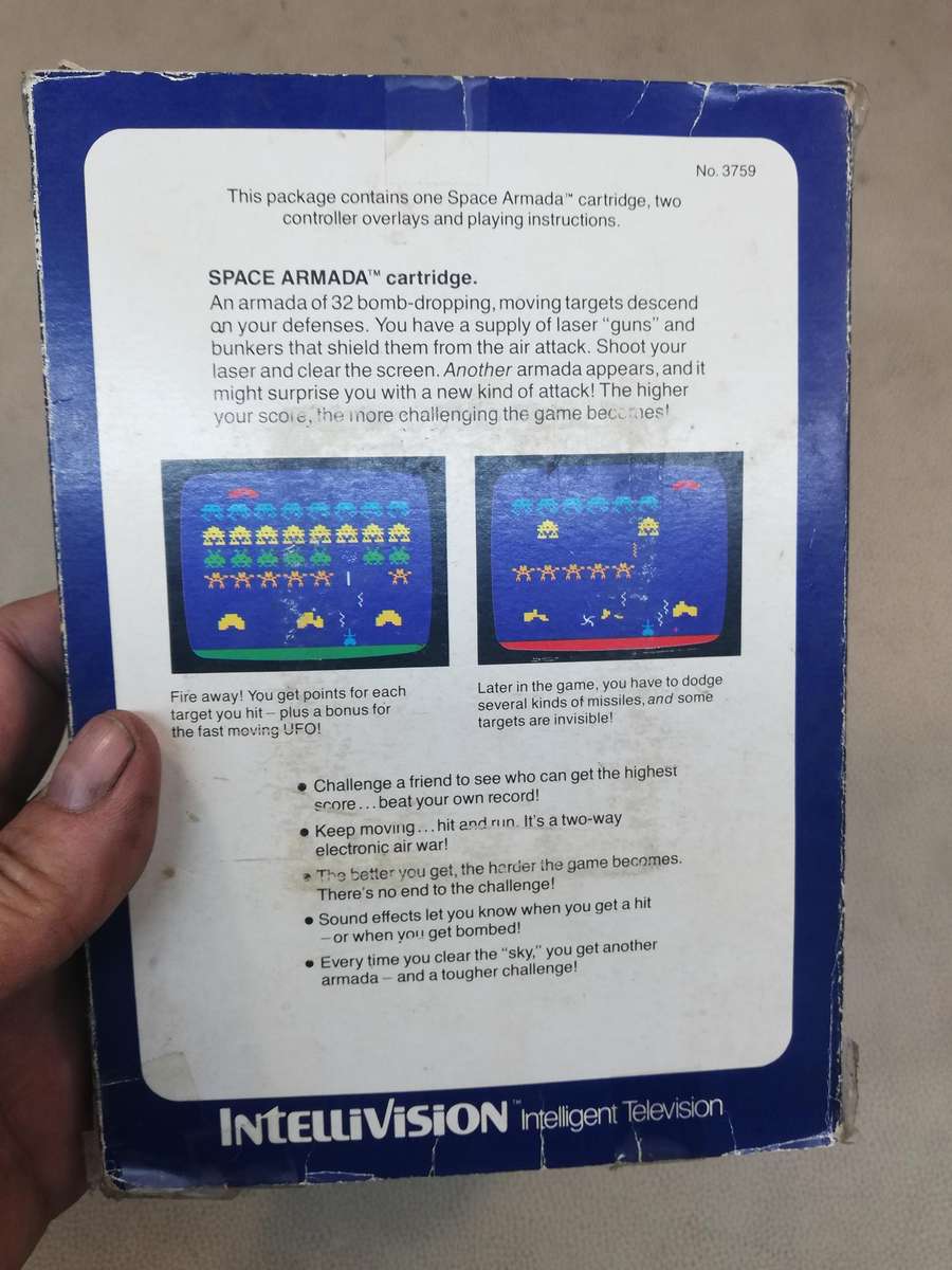 Vintage 1981 Mattel Intellivision Space Armada Game - Complete