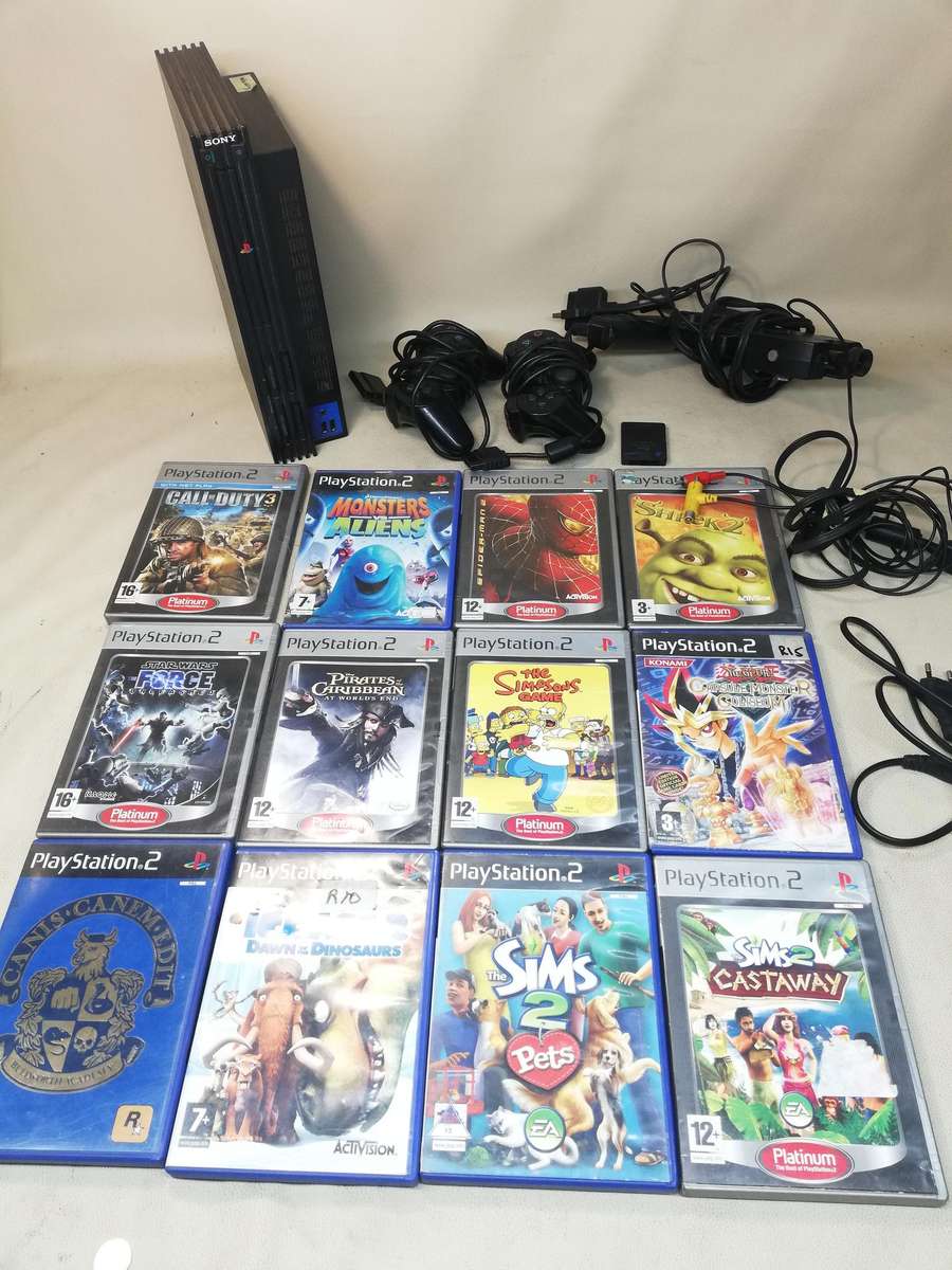 Sony PlayStation 2 Fat Console and games
