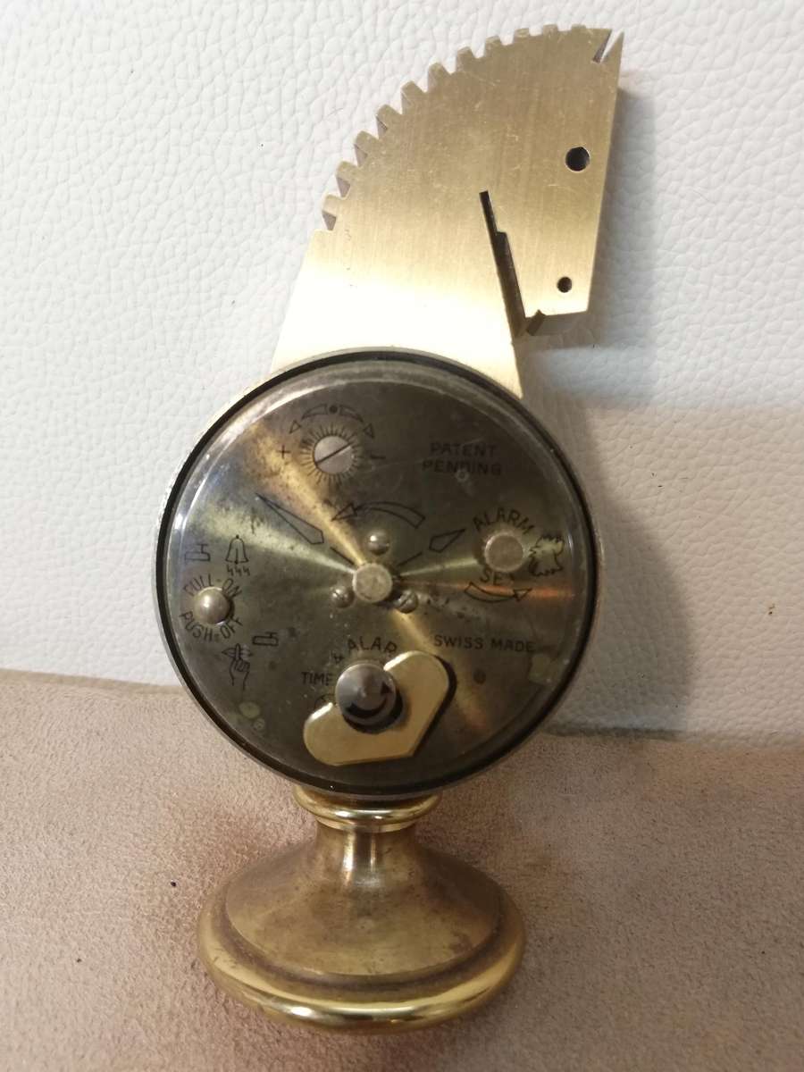 Vintage Swiza, 7 jewels - Swiss made - Messing Paardenhoofd klok