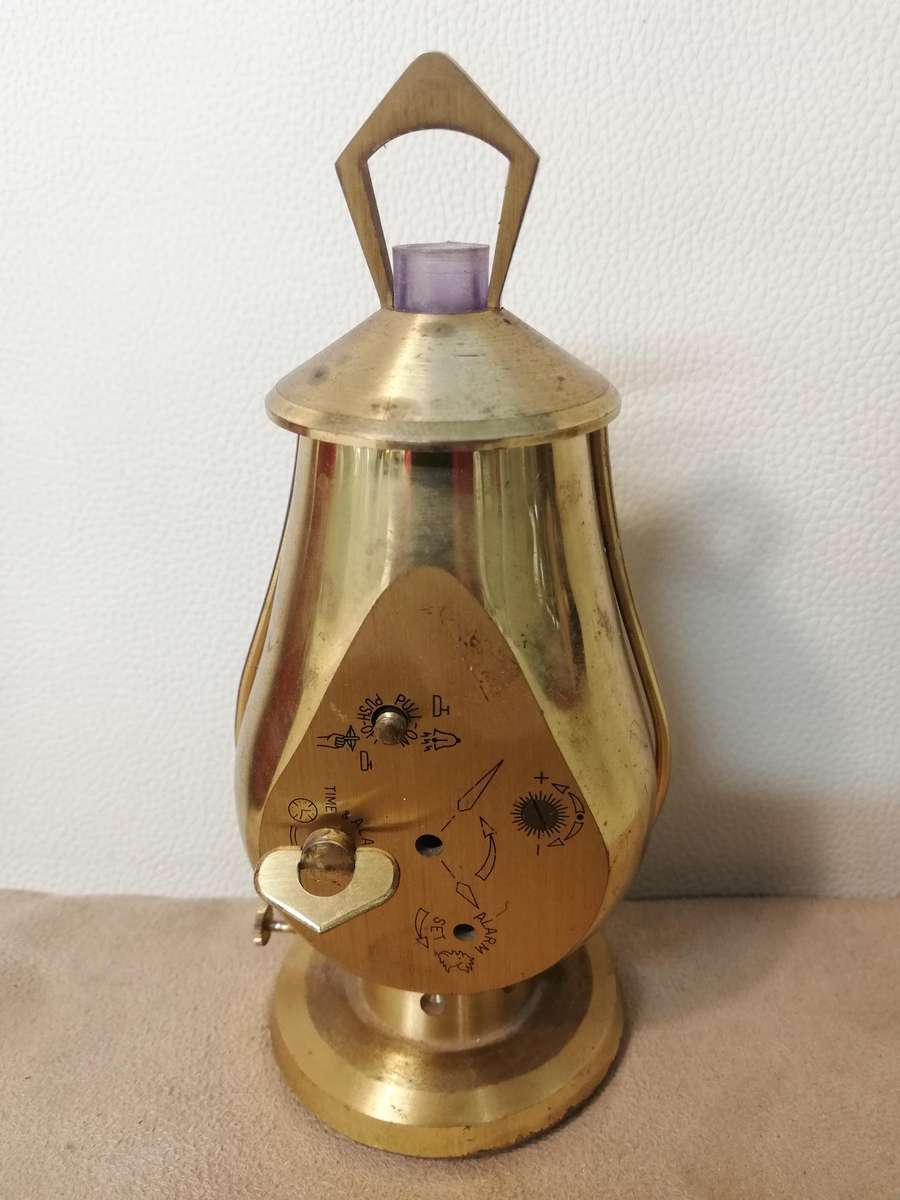 Rare Vintage Brass Swiss Uti Swiza 7 Jewel Carriage Alarm Clock