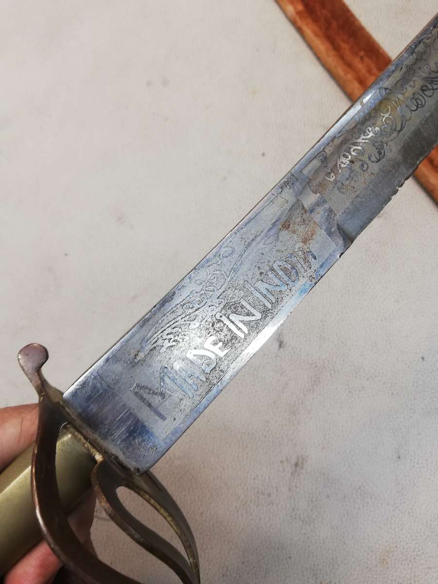 Vintage Shamshir India Navy Dress Sword with Scabbard used 1940 to WW2 - 1 of 2 on Auction Now