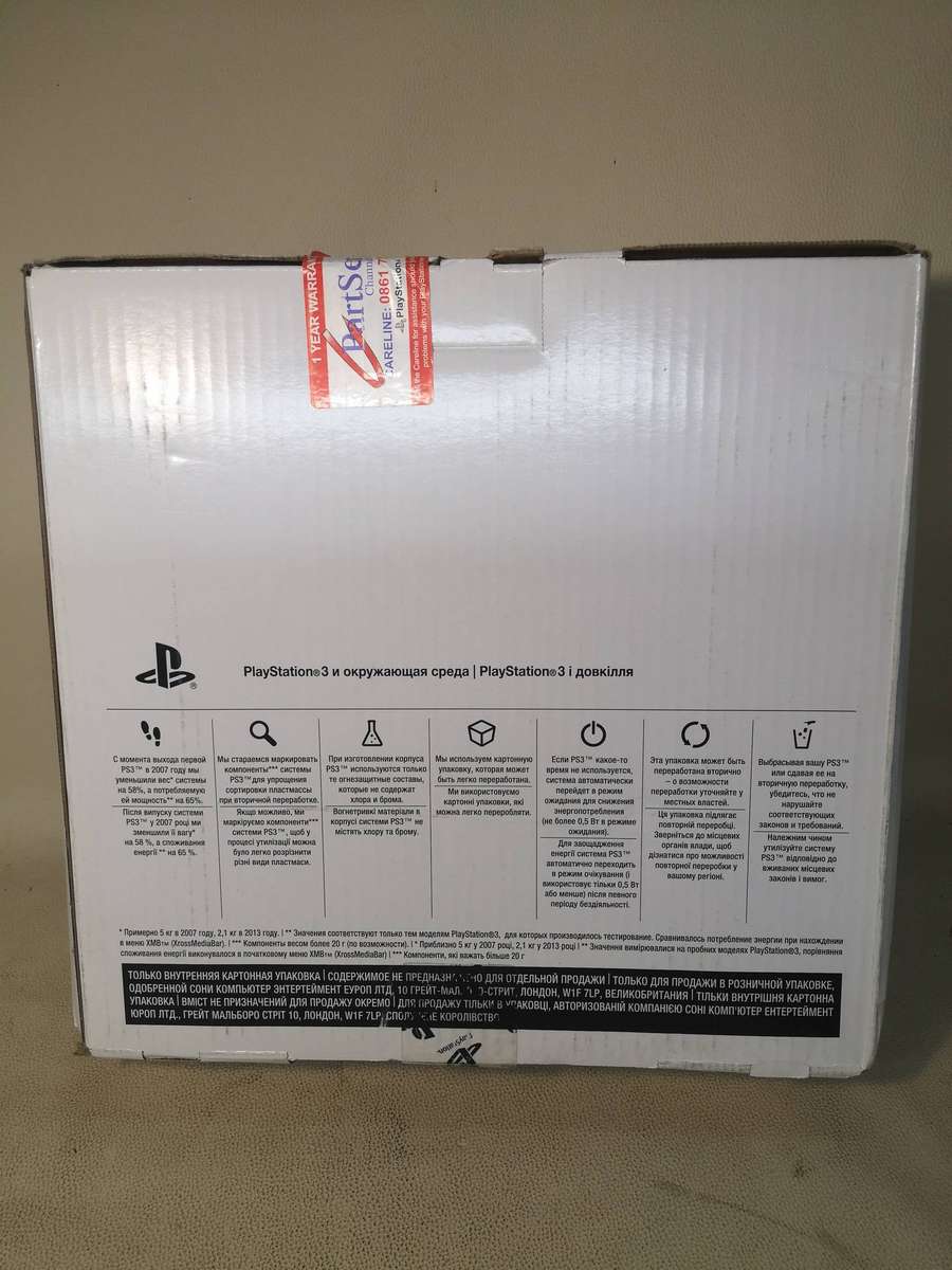 Brand New!! Complete Chrystal White Sony PS3-CECH-4204A + 2 Controls - Box is Still sealed