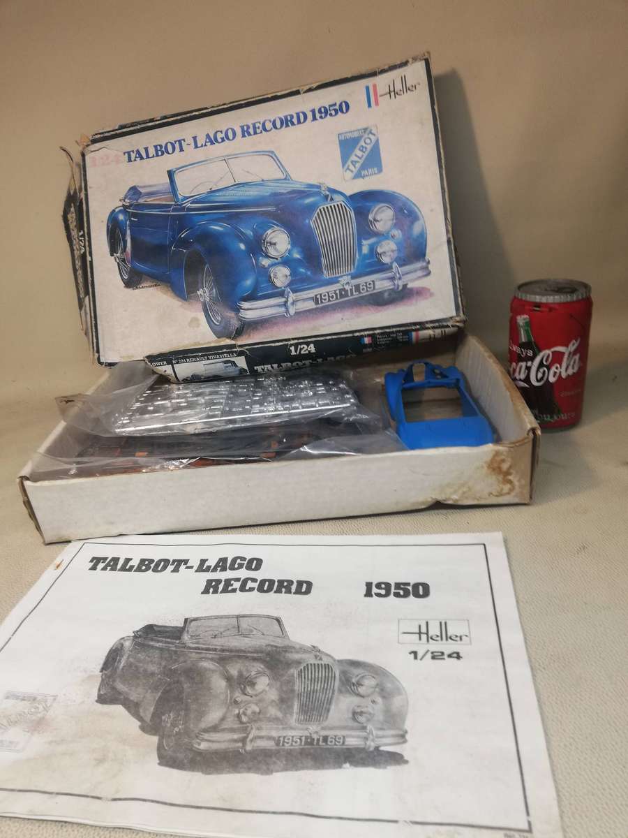 Vintage Talbot-Lago Record 1950 Heller 1:24 Model Kit # 711 All Sealed Unbuild in Box