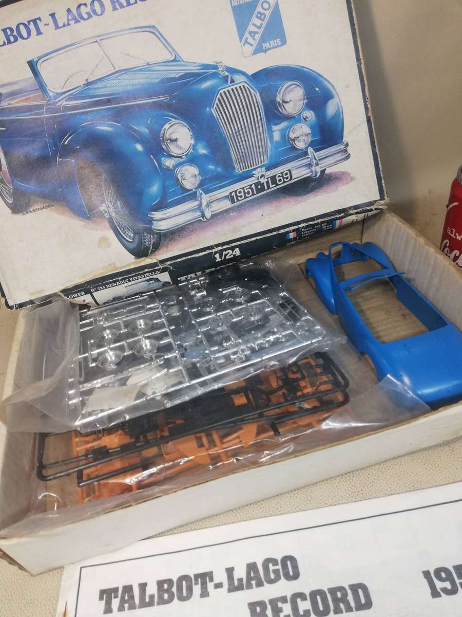 Vintage Talbot-Lago Record 1950 Heller 1:24 Model Kit # 711 All Sealed Unbuild in Box