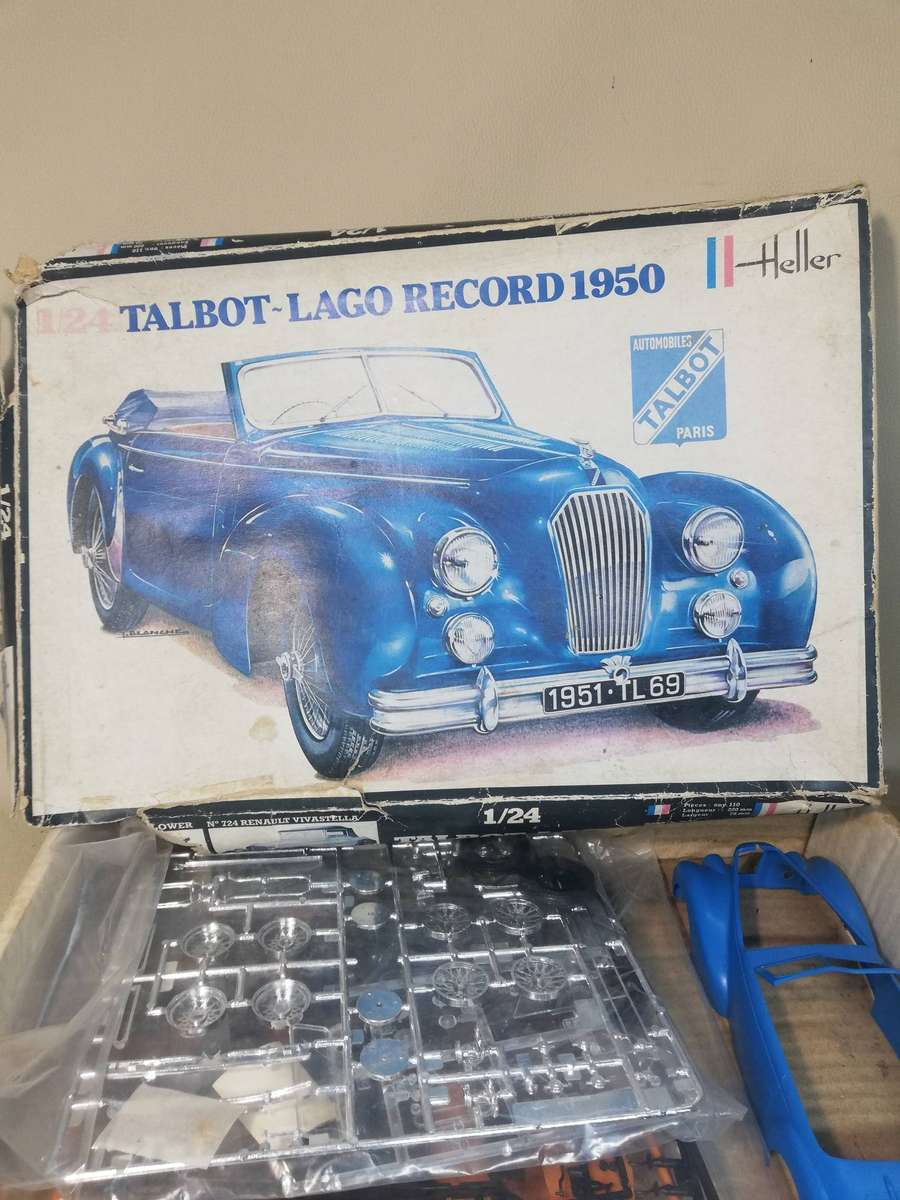 Vintage Talbot-Lago Record 1950 Heller 1:24 Model Kit # 711 All Sealed Unbuild in Box