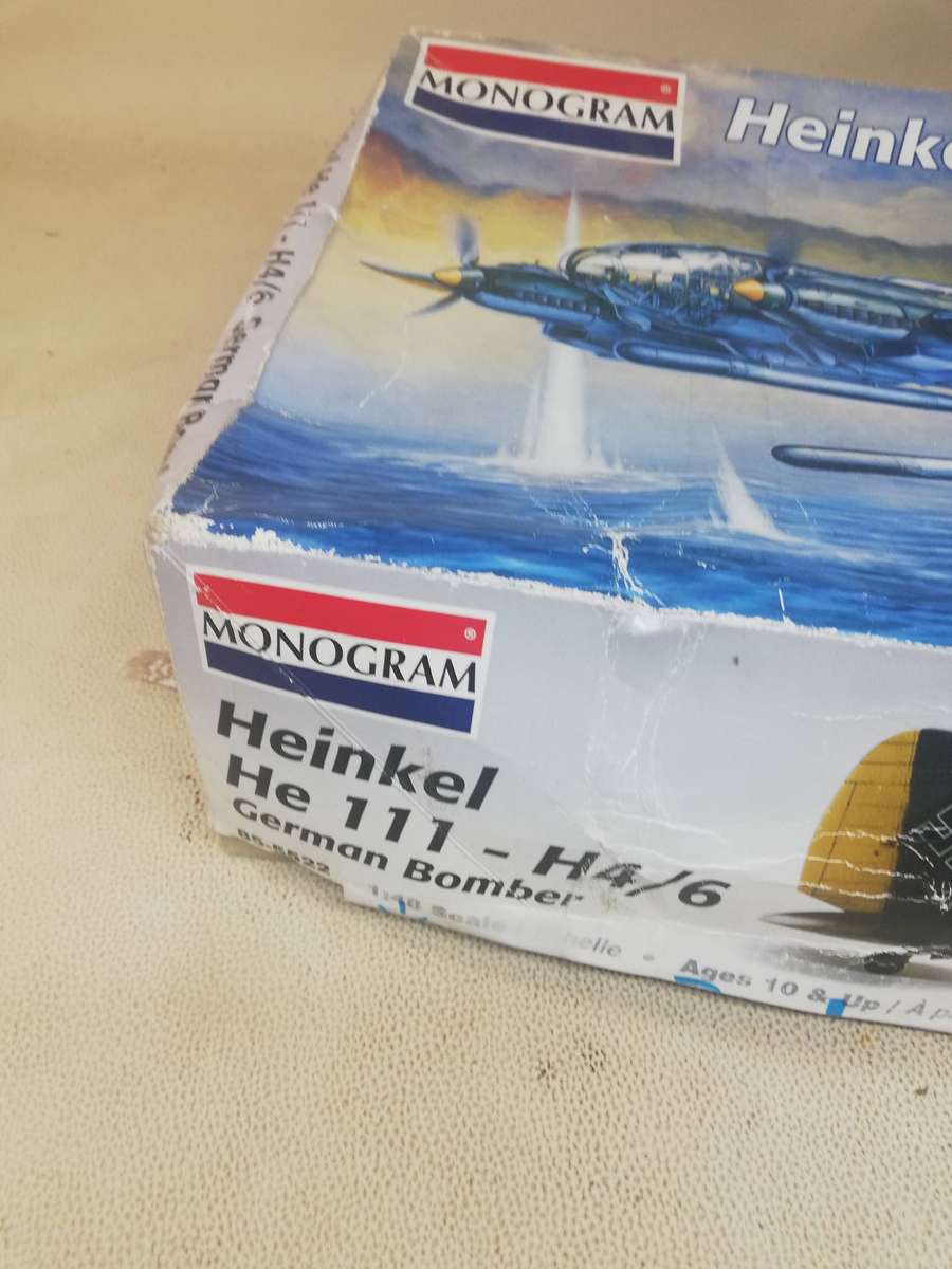 Complete 1/48 Heinkel HE 111 German Torpedo Bomber by Monogram Building Kit