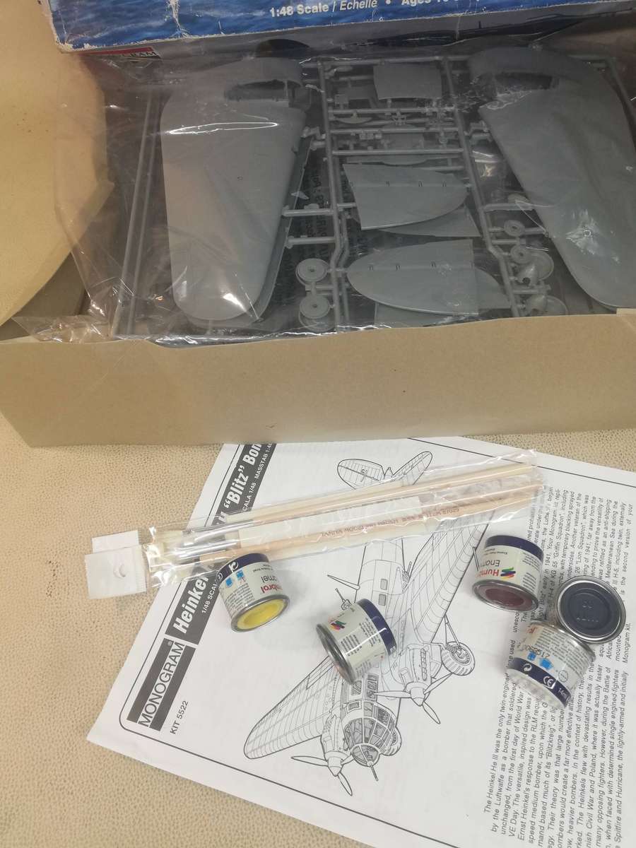 Complete 1/48 Heinkel HE 111 German Torpedo Bomber by Monogram Building Kit