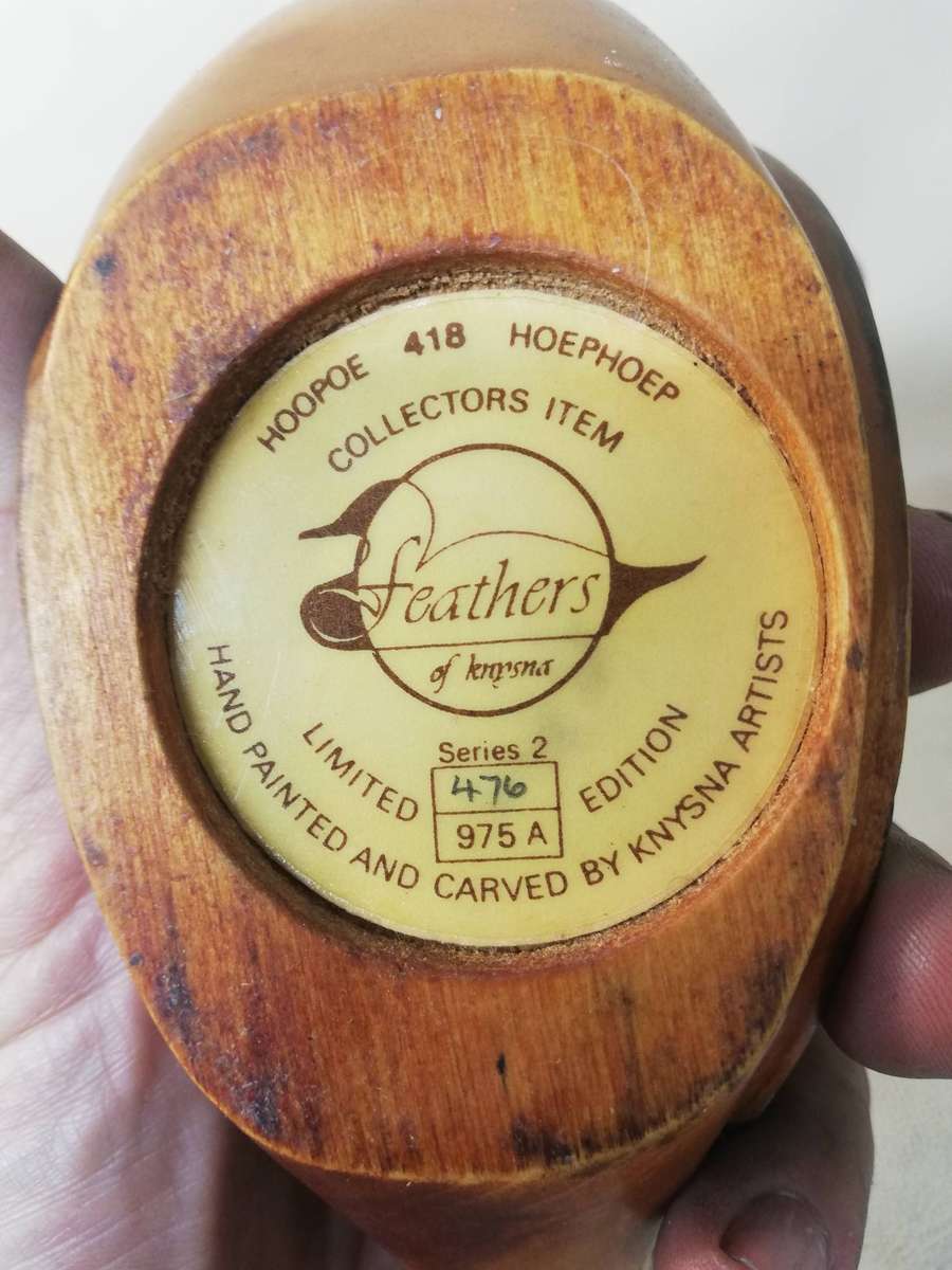 Original 1990 Feathers of Knysna hand made limited edition Figurine of a "Hoopoe",476/975, 35cm