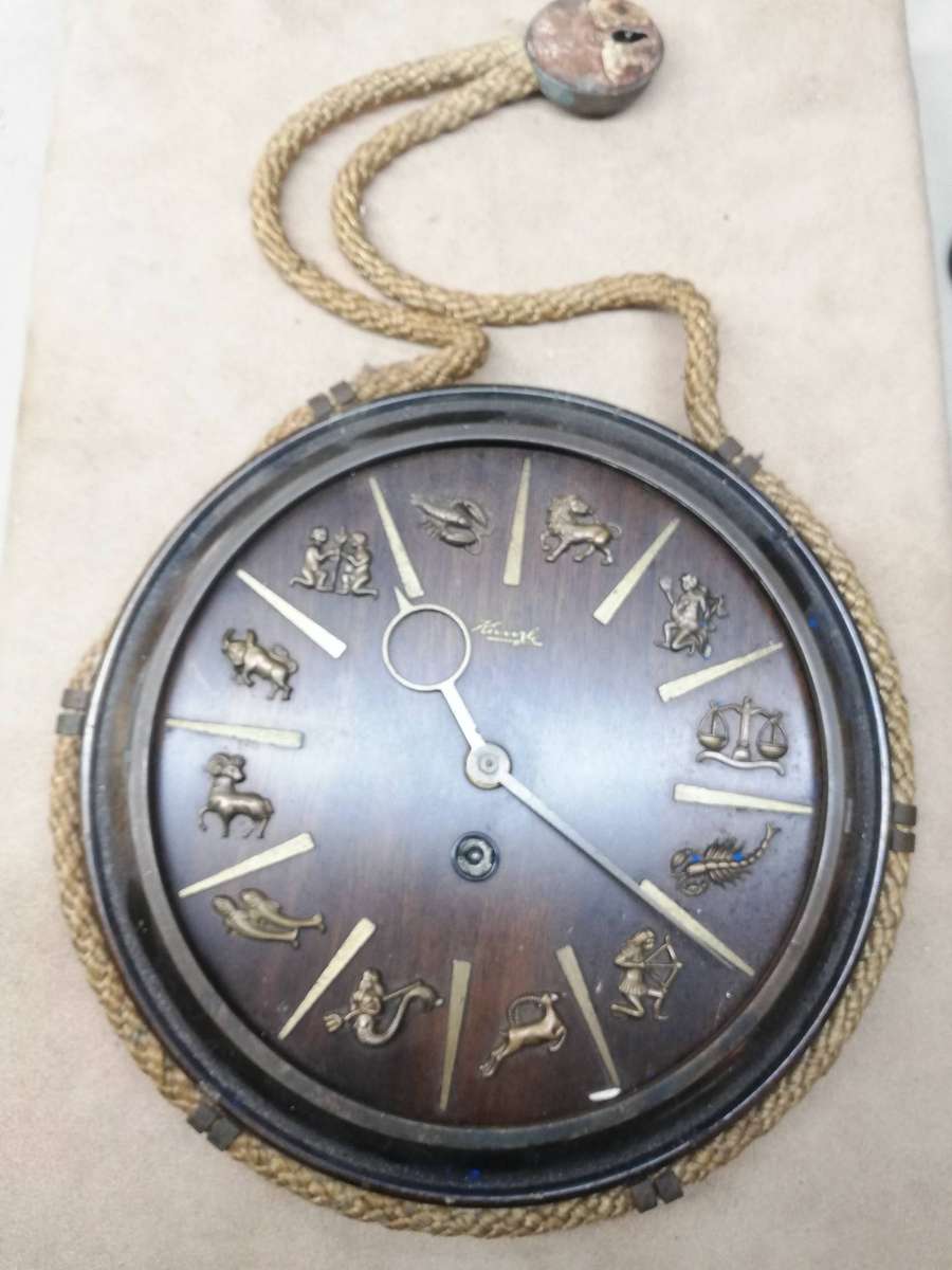 VINTAGE ART DECO KIENZLE ZODIAC SIGNS WALL CLOCK HEINRICH MOELLER