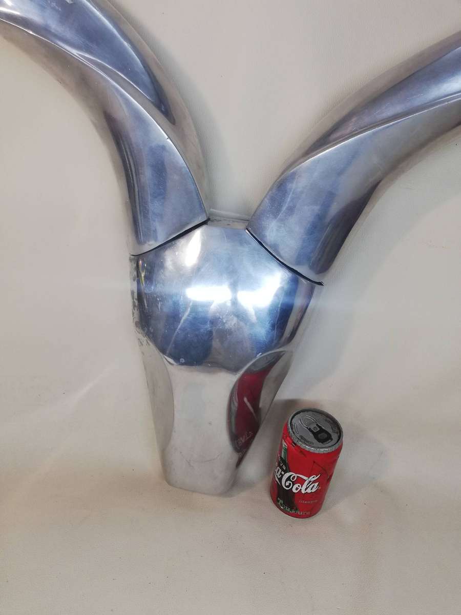 20th Century Large Aluminum Antelope Head Sculpture by Arthur Edward Court