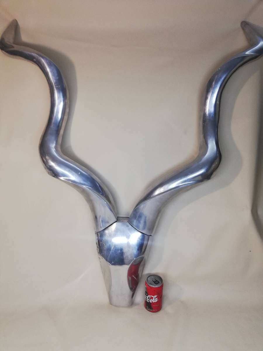 20th Century Large Aluminum Antelope Head Sculpture by Arthur Edward Court