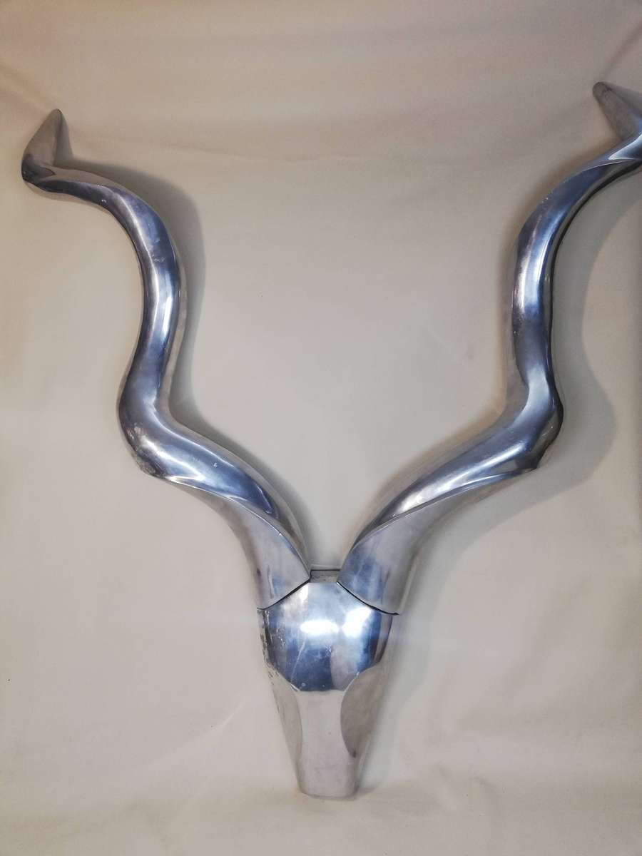 20th Century Large Aluminum Antelope Head Sculpture by Arthur Edward Court