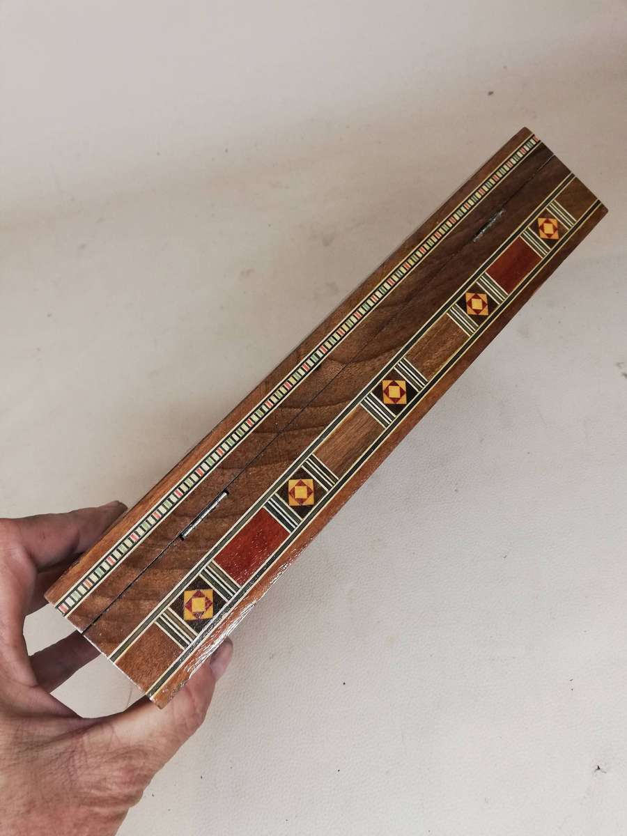 Vintage Middle Eastern Mosaic Mother of Pearl Inlay Jewelery Box