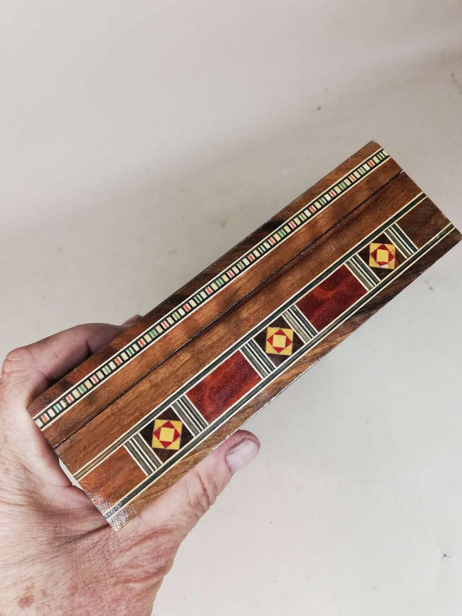 Vintage Middle Eastern Mosaic Mother of Pearl Inlay Jewelery Box
