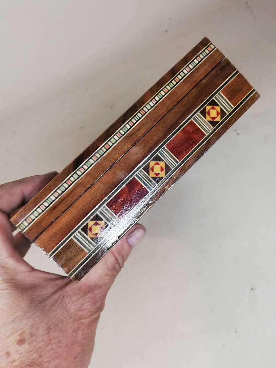 Vintage Middle Eastern Mosaic Mother of Pearl Inlay Jewelery Box