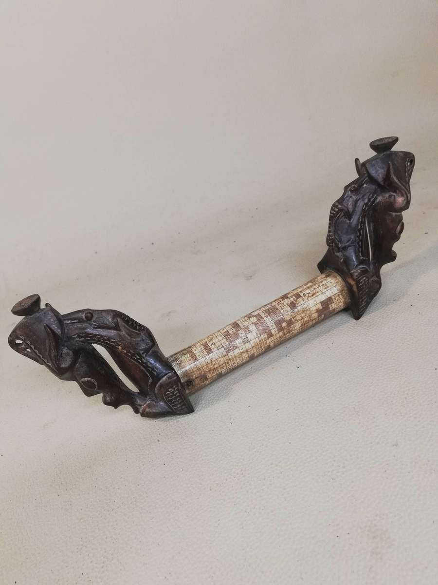 Vintage Indonesian Toba Batak Tribe Ceremonial Medicine Container, Bone and Wood