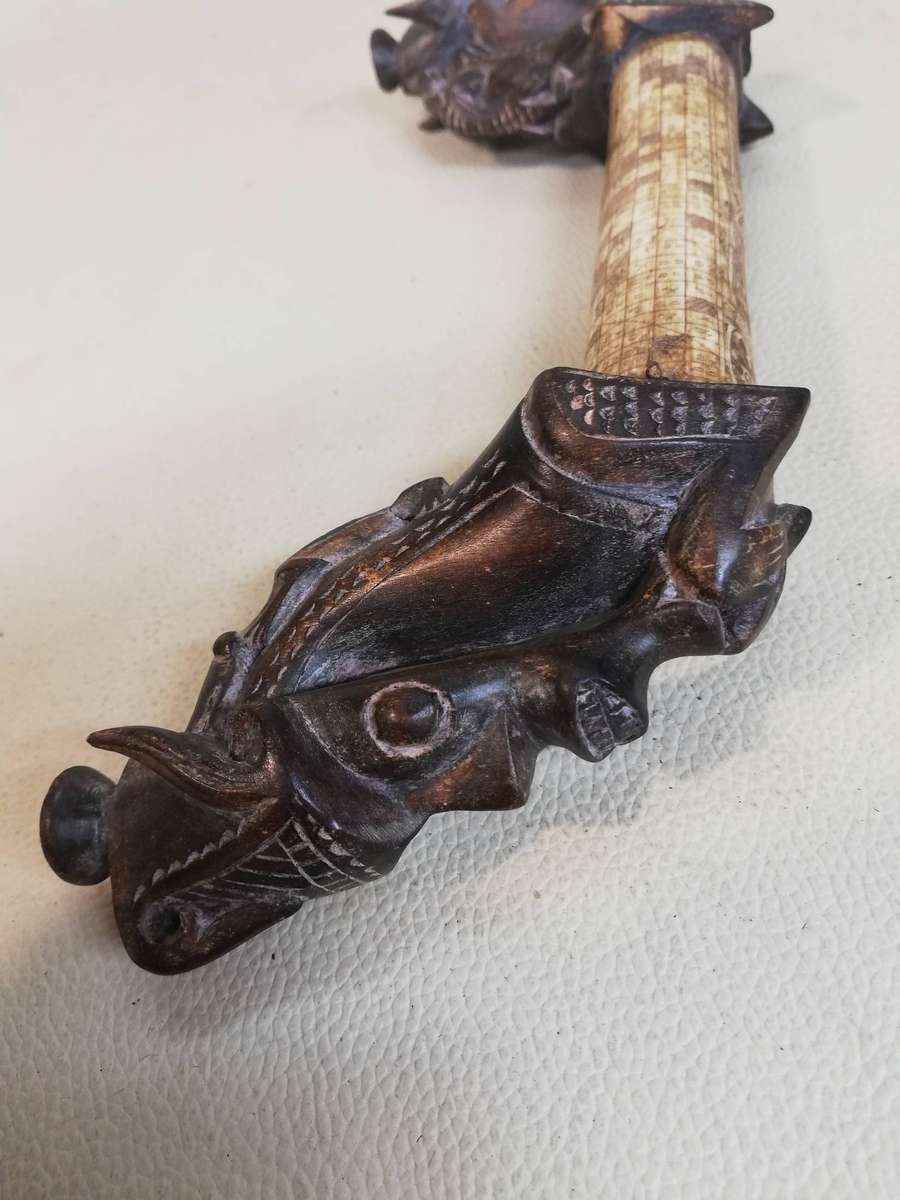 Vintage Indonesian Toba Batak Tribe Ceremonial Medicine Container, Bone and Wood