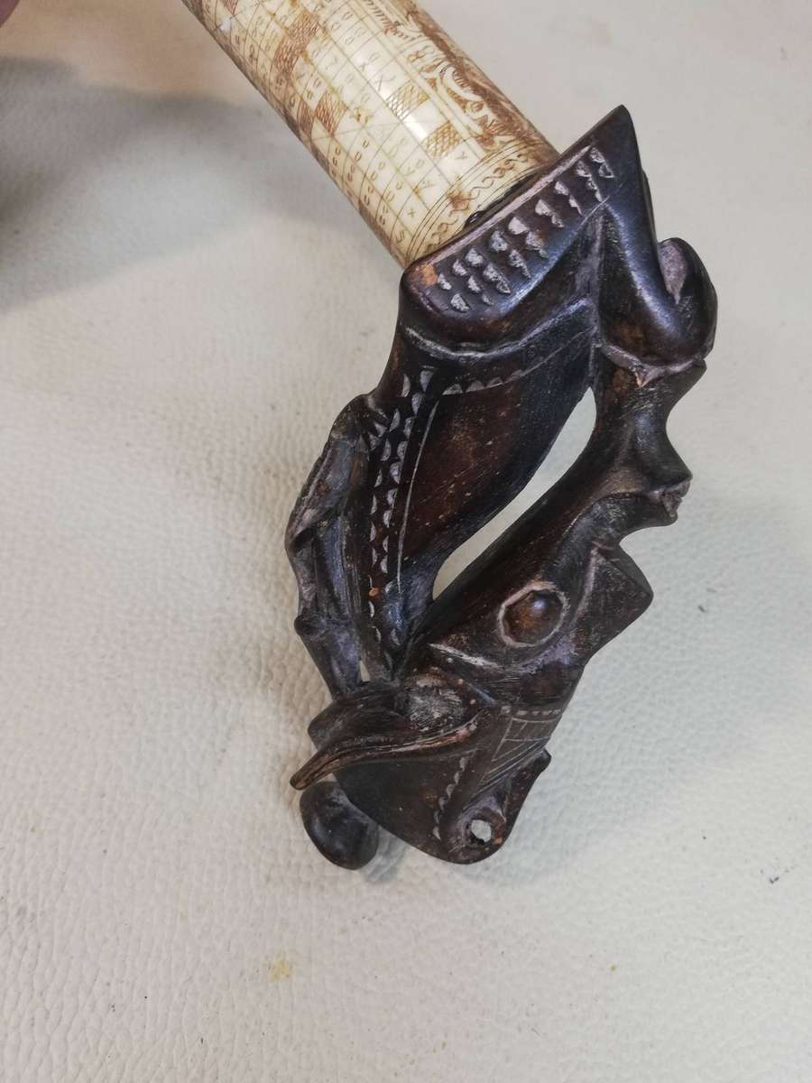 Vintage Indonesian Toba Batak Tribe Ceremonial Medicine Container, Bone and Wood