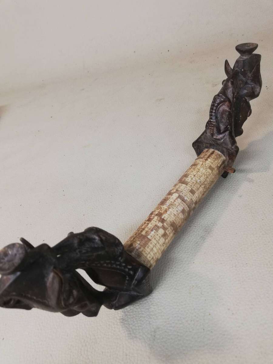 Vintage Indonesian Toba Batak Tribe Ceremonial Medicine Container, Bone and Wood