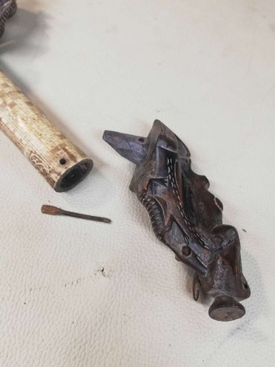 Vintage Indonesian Toba Batak Tribe Ceremonial Medicine Container, Bone and Wood