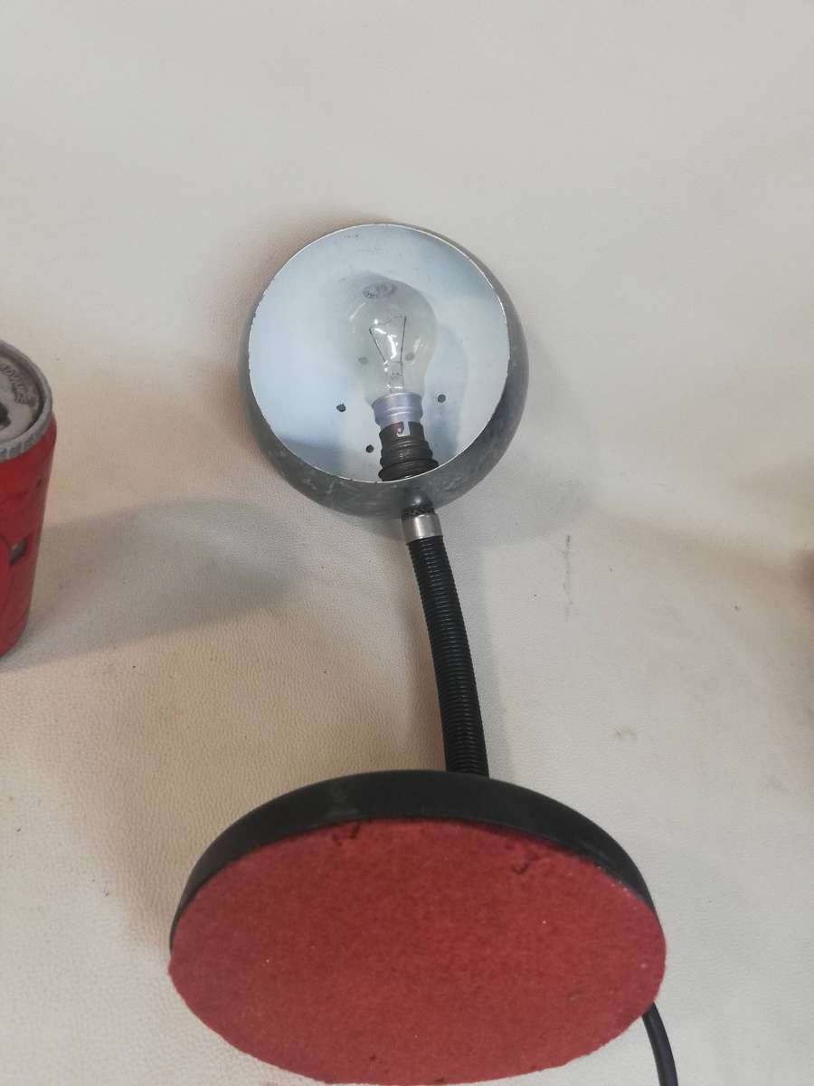 Vintage Mid-Century Space Age Chrome Eyeball Gooseneck Desk Lamp