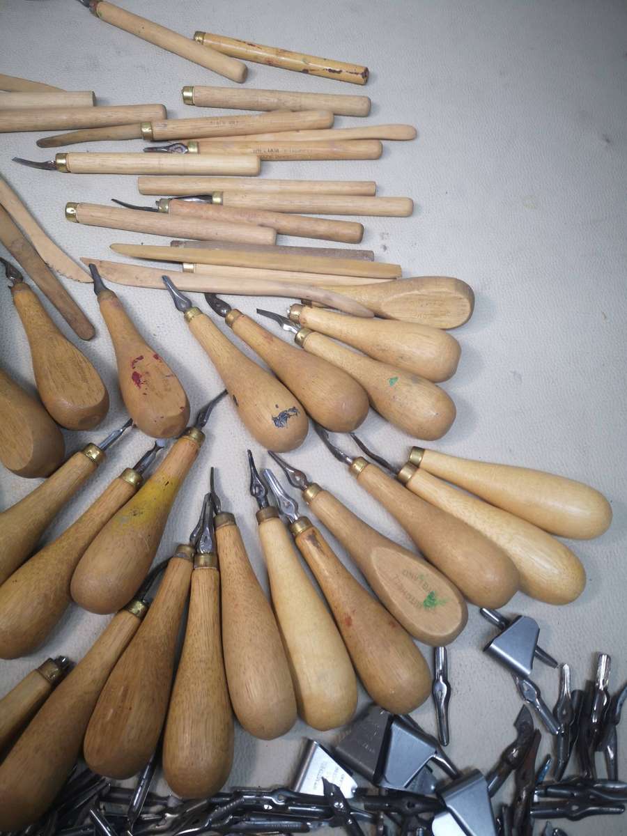 Massive Bundle of Vintage William Mitchell Lino Cutting Tools Made In England