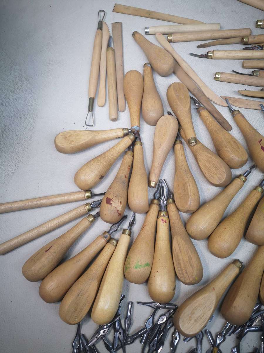 Massive Bundle of Vintage William Mitchell Lino Cutting Tools Made In England