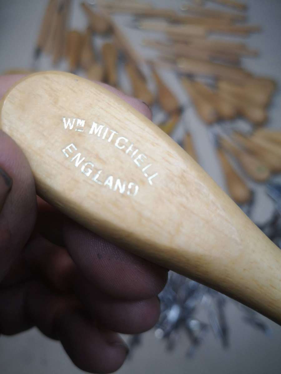 Massive Bundle of Vintage William Mitchell Lino Cutting Tools Made In England