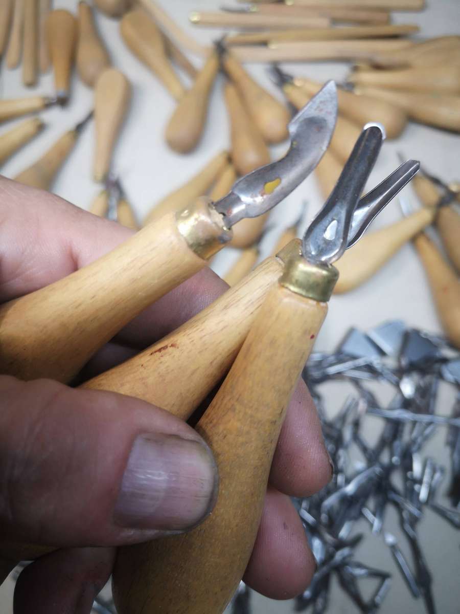 Massive Bundle of Vintage William Mitchell Lino Cutting Tools Made In England