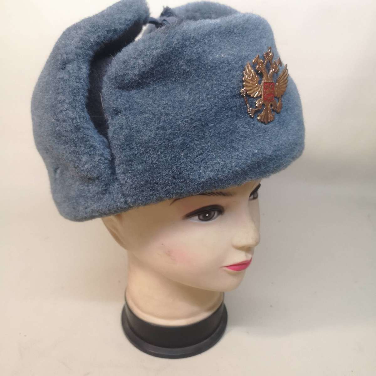 Russian Army KGB Cossack Military Hat Ushanka *GR/L* Imperial Eagle Chrest Badge