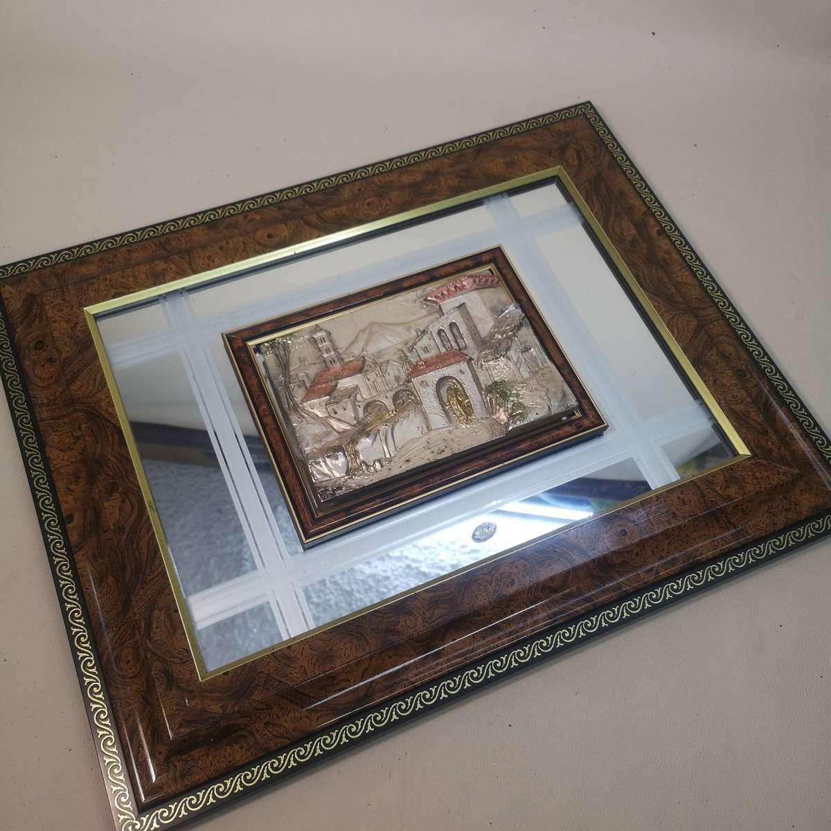 925 STERLING silver Italy creazioni artistiche mirror wall art Signed