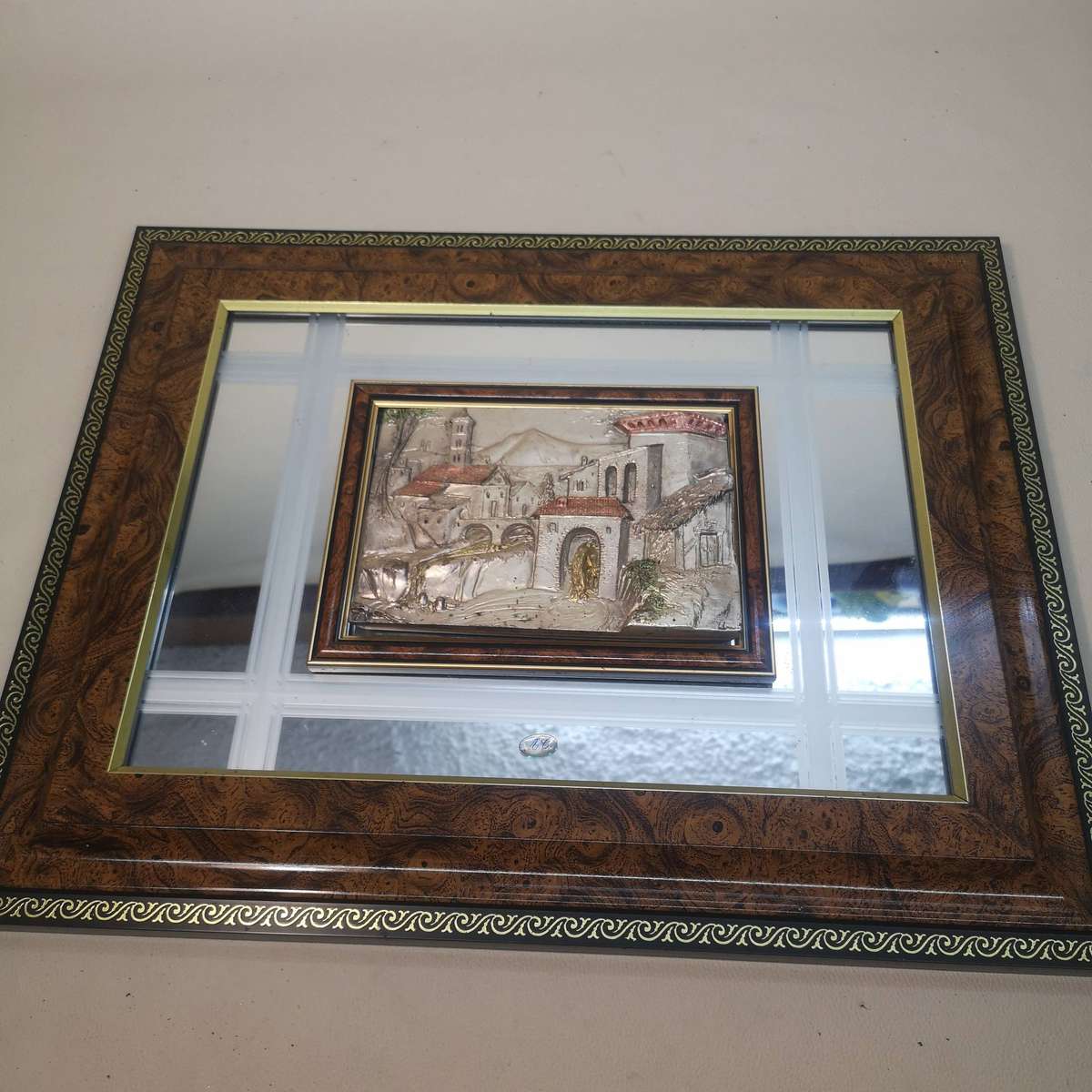 925 STERLING silver Italy creazioni artistiche mirror wall art Signed