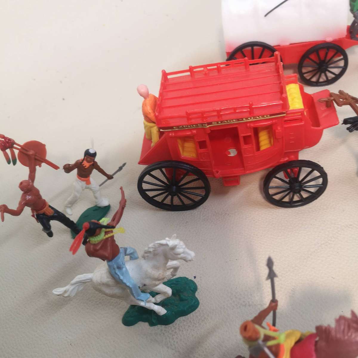 Vintage Swoppets Hong Kong Cowboys, Indians, Stagecoach & Wagon Collection